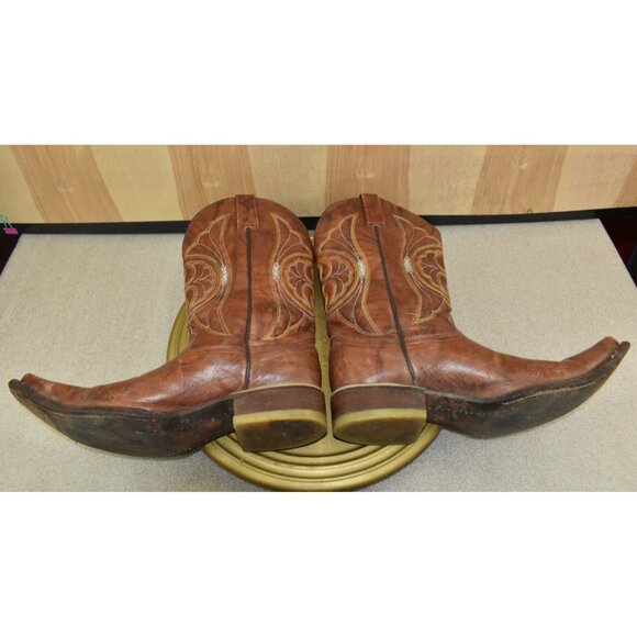 El Besserro Men's Cowboy Boots Size US 8 Mex 27 Brown Pointed Toe -Flaws- - Picture 11 of 15